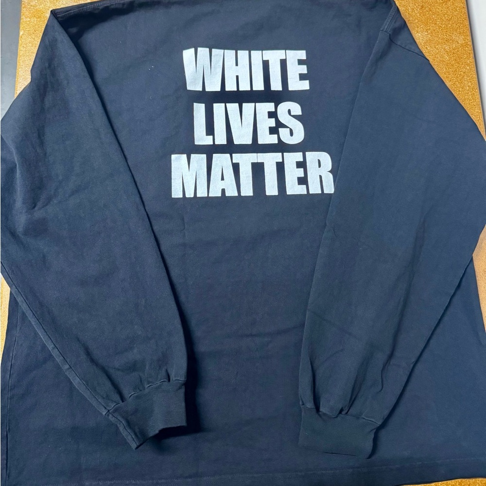 Yeezy Black Long Sleeve Tee with Bold White lives matter